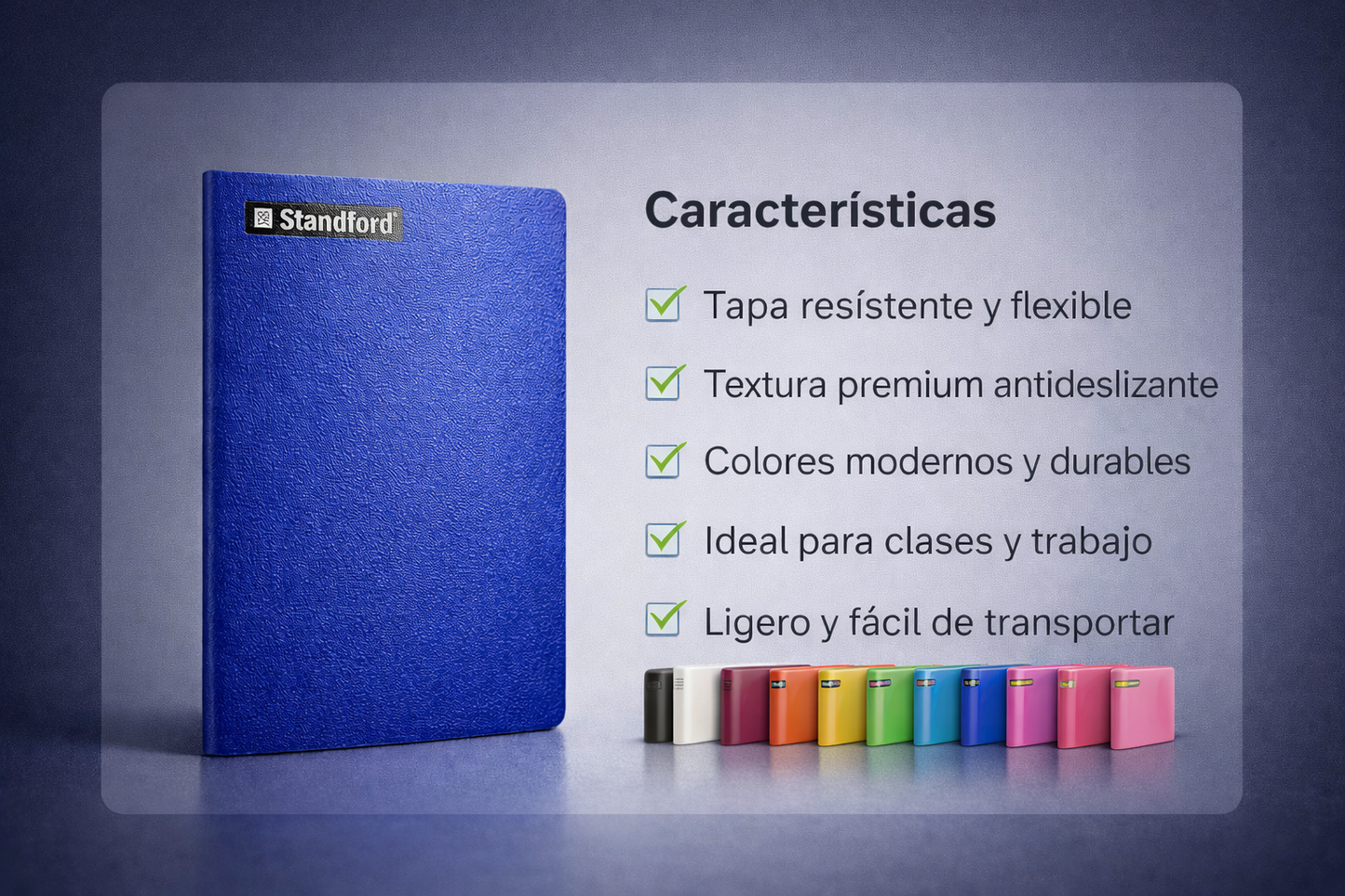 Cuaderno A4 Standford, triple renglon y cuadriculado 80h